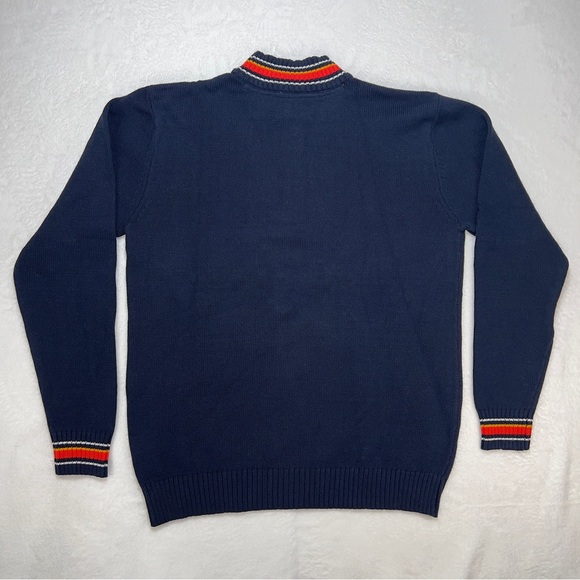 RETROFIT Mock Neck Quarter Zip Mens Large Sweater Navy - Picture 4 of 12